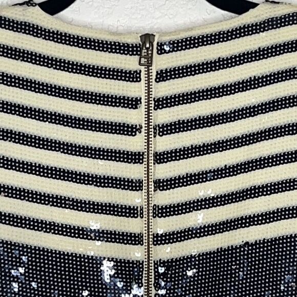 NWT VERONICA BEARD EVAN SEQUIN STRIPE TEE SHIRT DRESS Size 2 - Picture 9 of 16